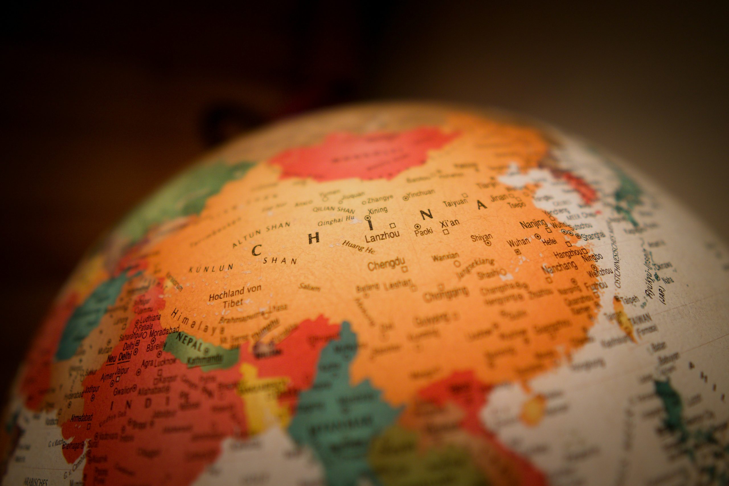 a globe with a map of the world