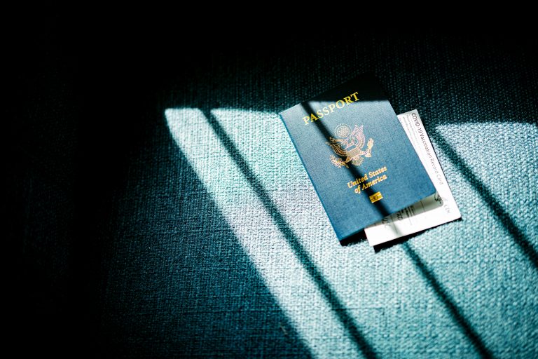 a passport and a piece of paper