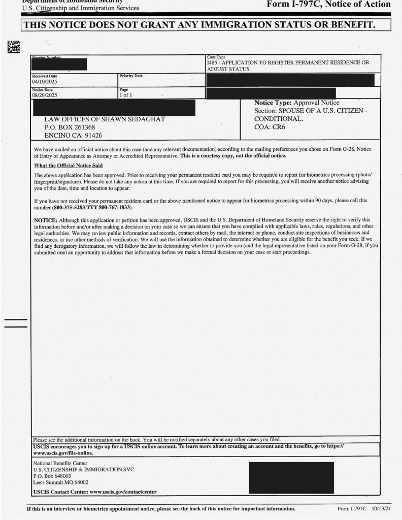 Case Approvals NIW EB1