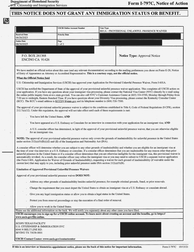 Case Approvals NIW EB1