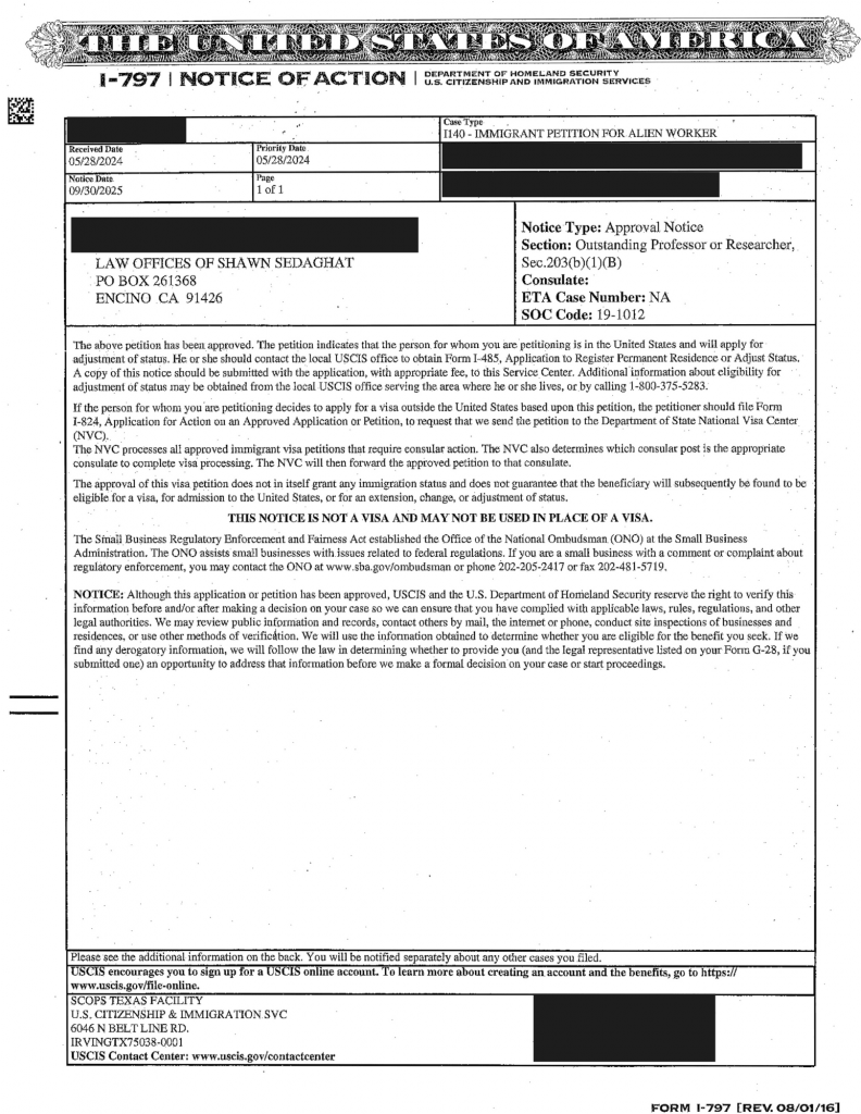 Case Approvals NIW EB1