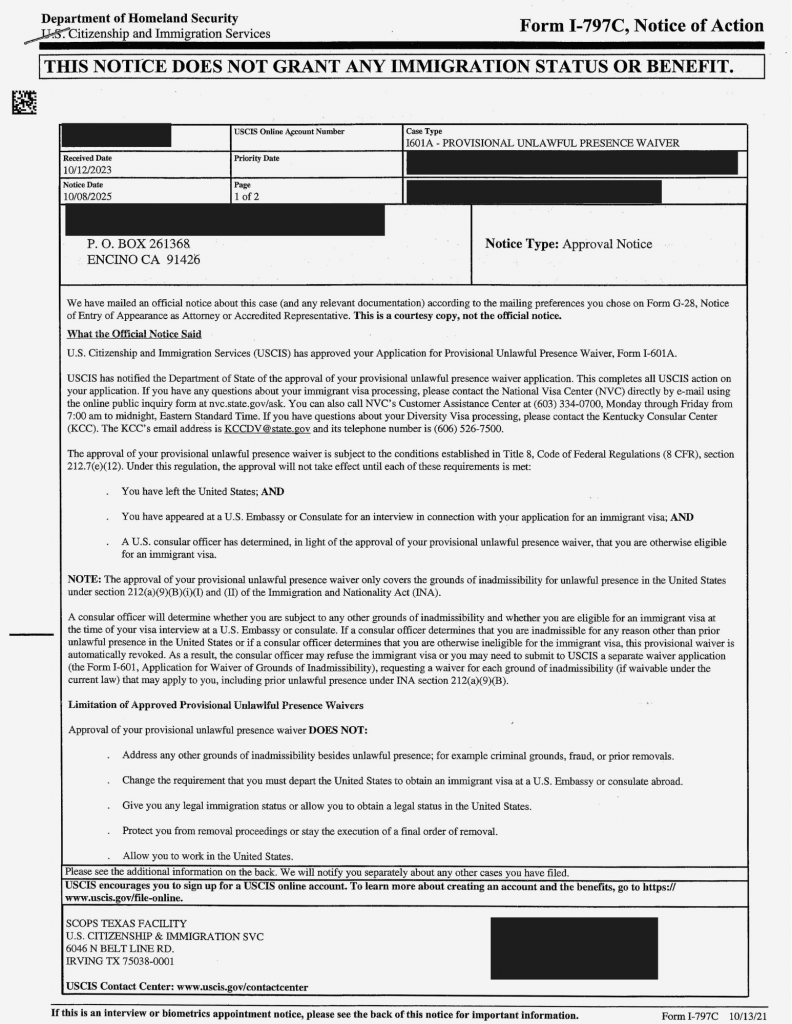 Case Approvals NIW EB1
