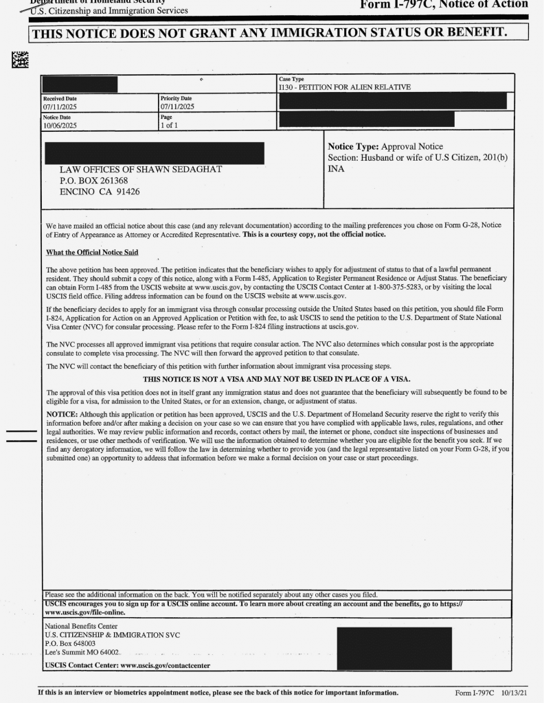 Case Approvals NIW EB1