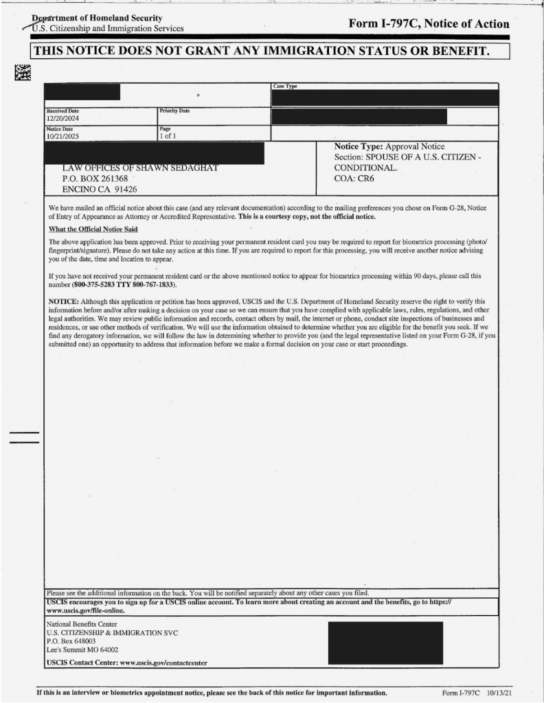 Case Approvals NIW EB1