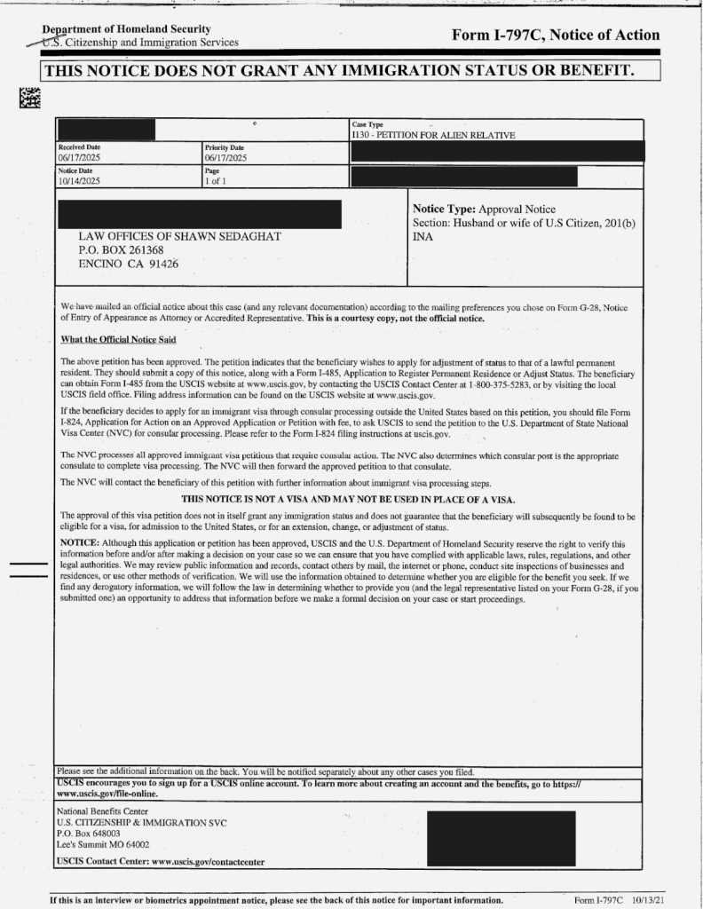 Case Approvals NIW EB1