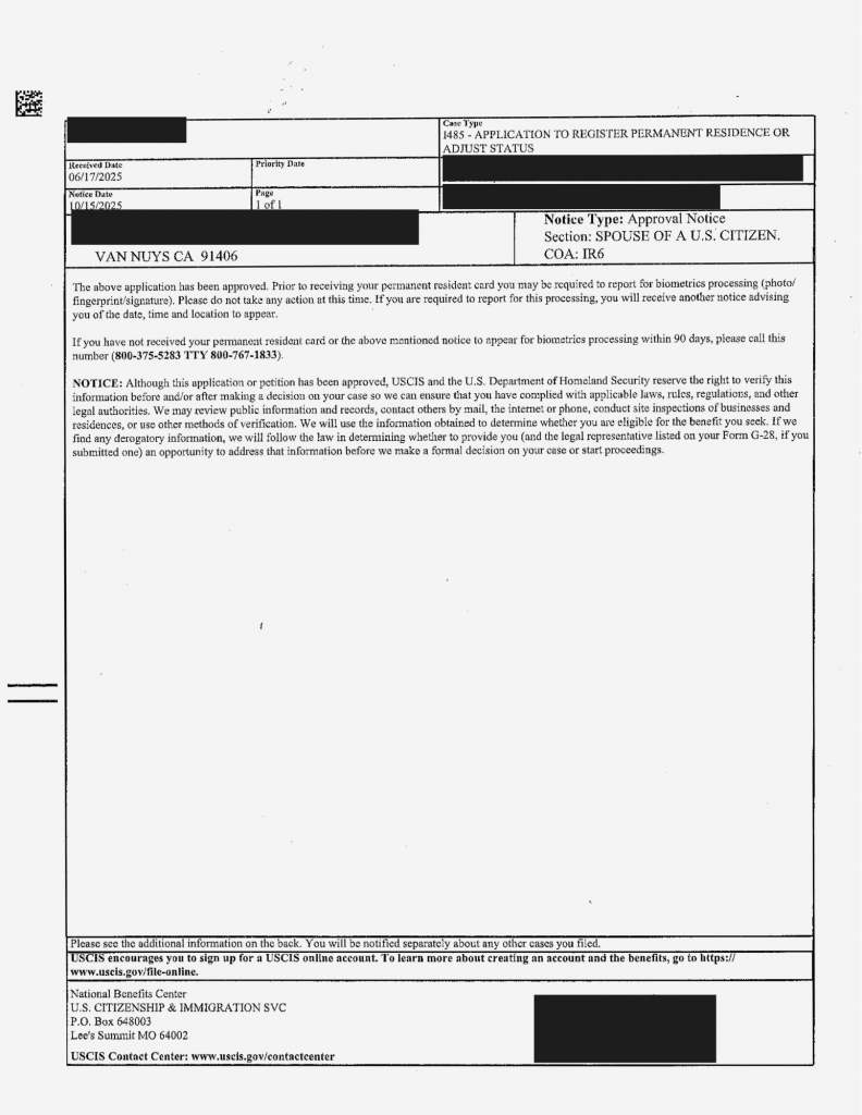 Case Approvals NIW EB1