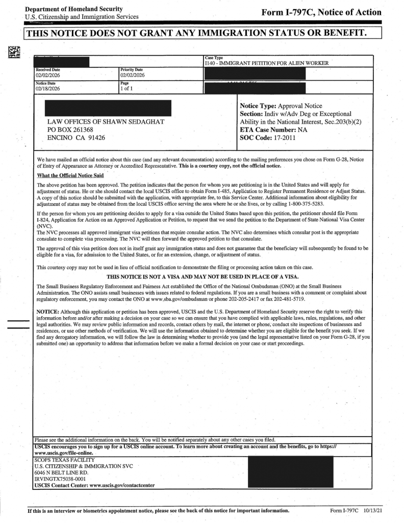 Home Case Approvals NIW EB1